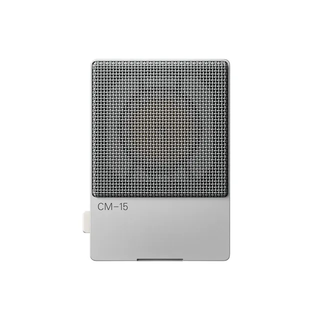 CM-15 compact speaker product shot, photographic, minimal, monochrome