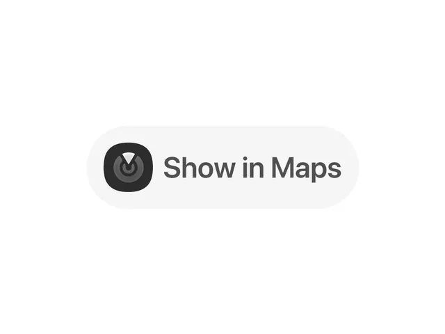 Show in Maps button, minimal, flat, light