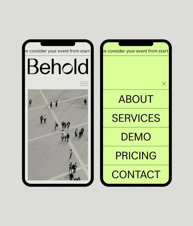 Behold app navigation concept, minimal, flat, light