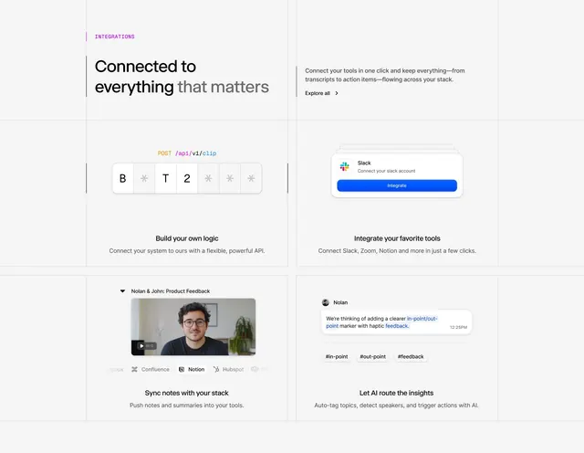 Developer API and integrations dashboard, minimal, technical, light