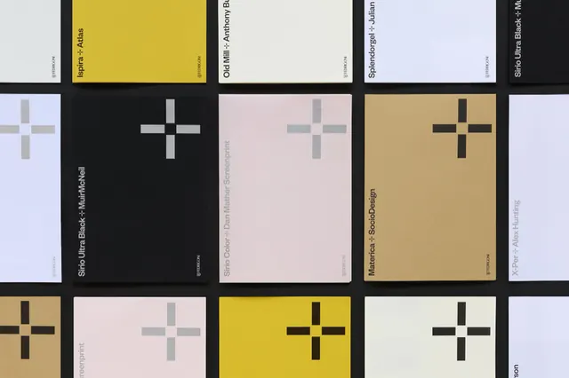 Modular grid layout with muted pastels and geometric accent, minimal, geometric, light