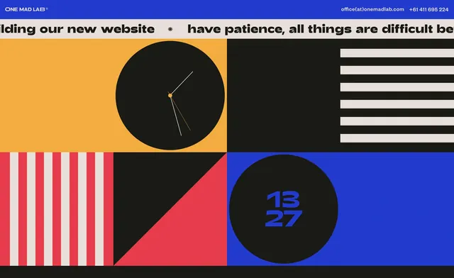 Colorful geometric design studio website, geometric, editorial, vibrant