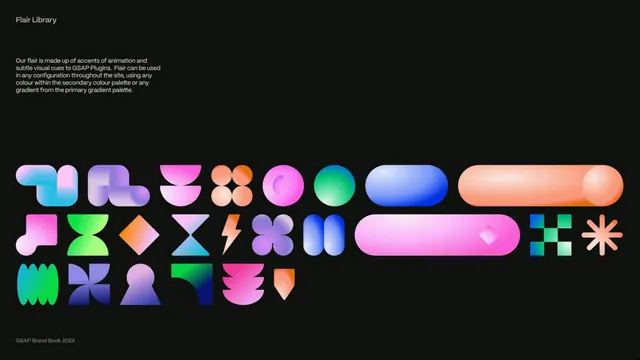 GSAP Flair animation asset library, geometric, abstract, vibrant
