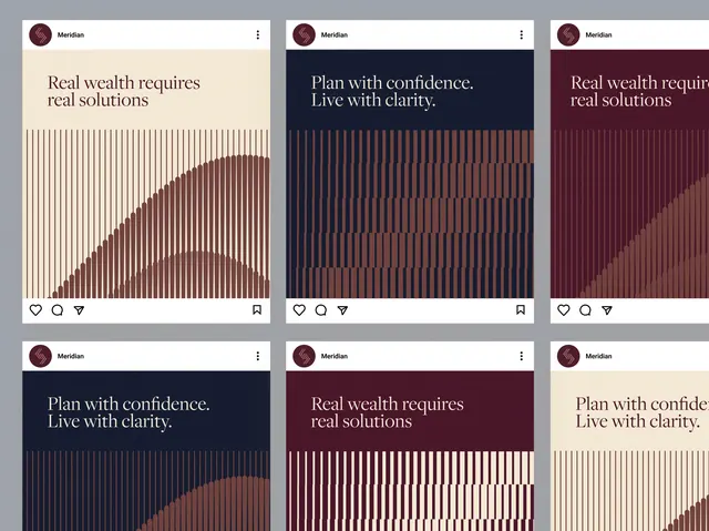 Wealth-management type system with vertical stripes, minimal, corporate-clean, earthy