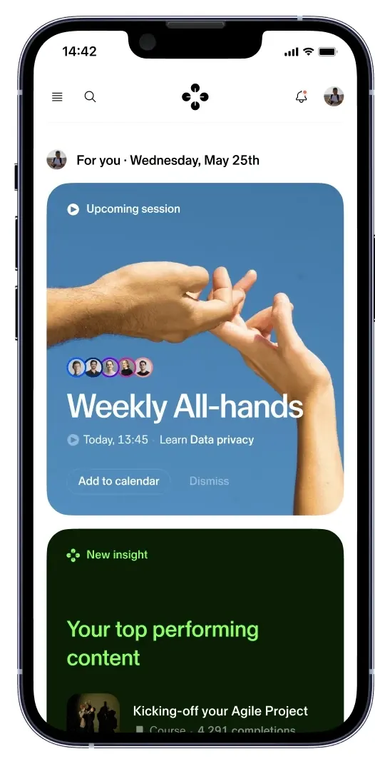 Hands collaborative session card mobile app, minimal, light-mode, light