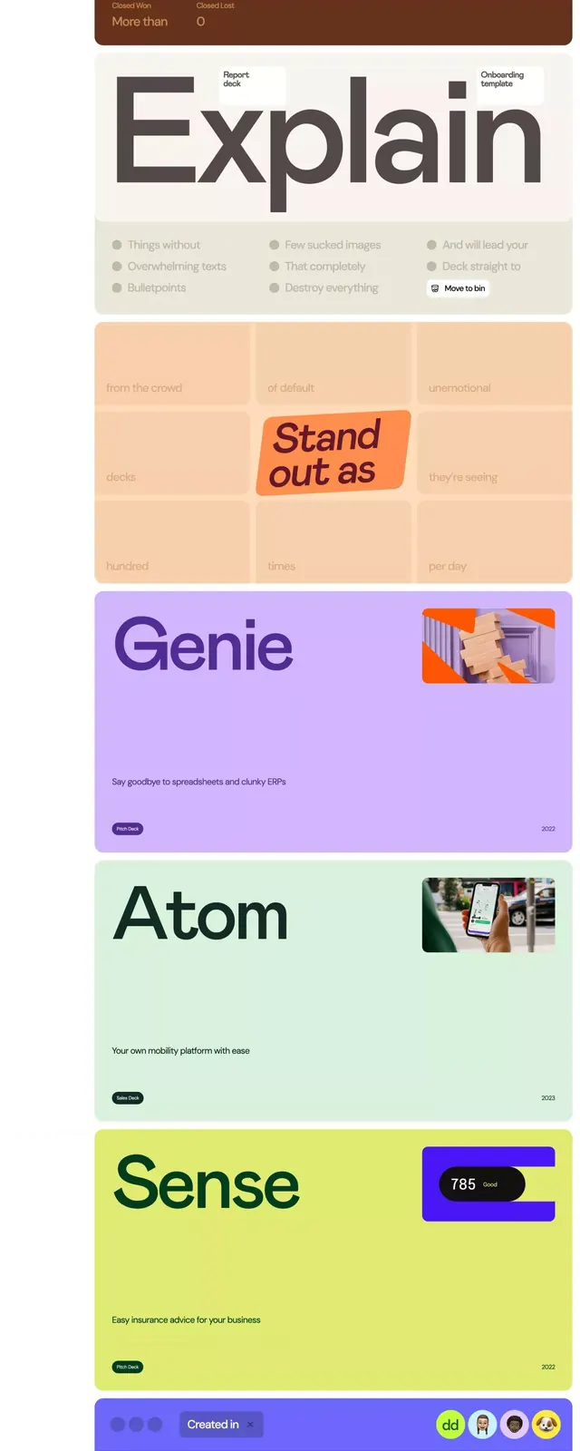 Colorful stacked service-card menu, flat, minimal, vibrant