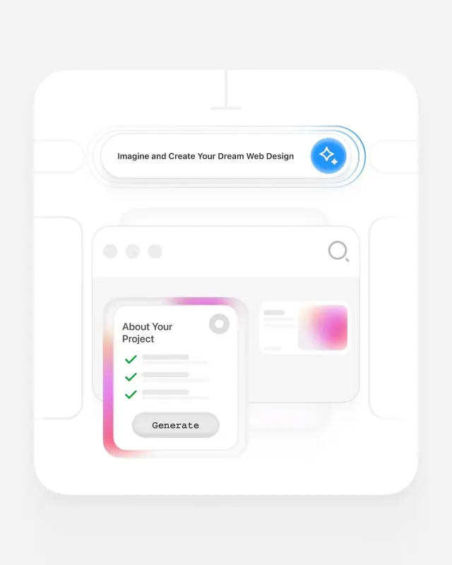 Design tool interface with gradient accents, minimal, gradient-heavy, light