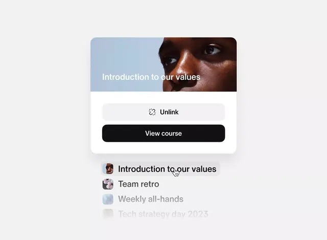 Corporate training onboarding with portrait hero, minimal, corporate-clean, light