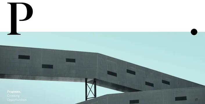 Pragmata institute hero section, minimal, corporate-clean, cool