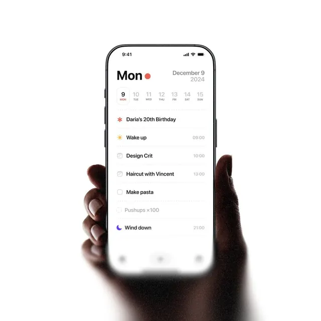 Minimal task calendar with emoji indicators, minimal, light