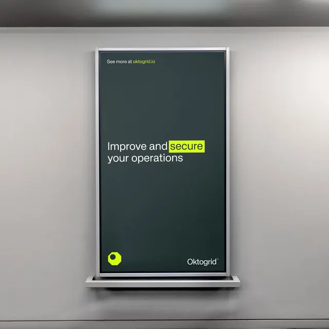 Product screen mockup on mounted shelf, minimal, corporate-clean, dark