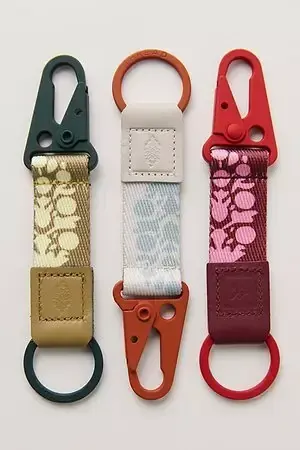 Carabiner key strap product lineup, minimal, photographic, light