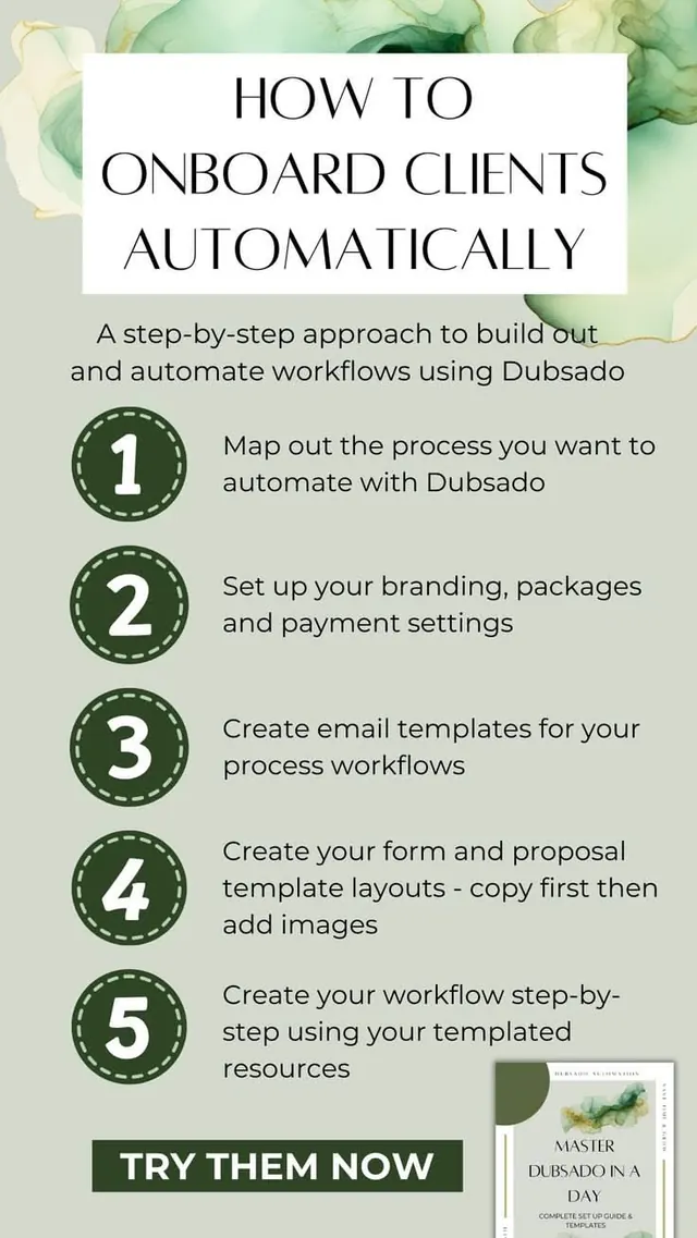 How to onboard clients workflow guide with watercolor, minimal, organic, light