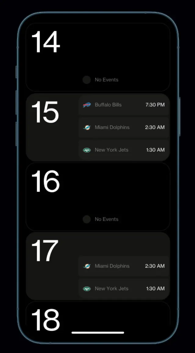 Dark Mode Calendar UI