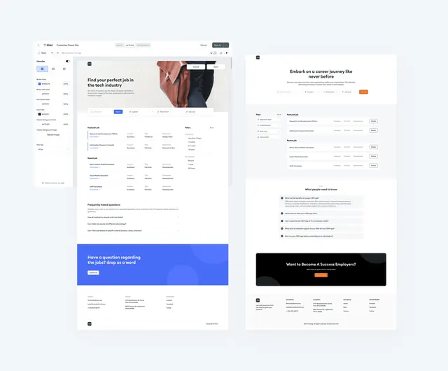 Multi-screen ecommerce mockup with sidebar navigation, minimal, corporate-clean, light