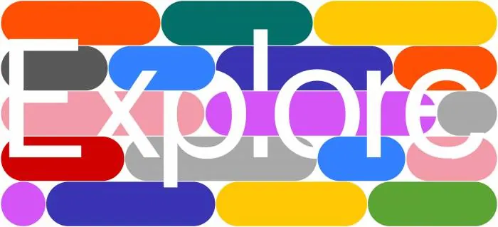 Colorful geometric wordmark, geometric, abstract, warm