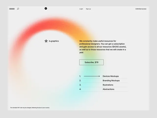 Gradient blob landing section, gradient-heavy, minimal, warm