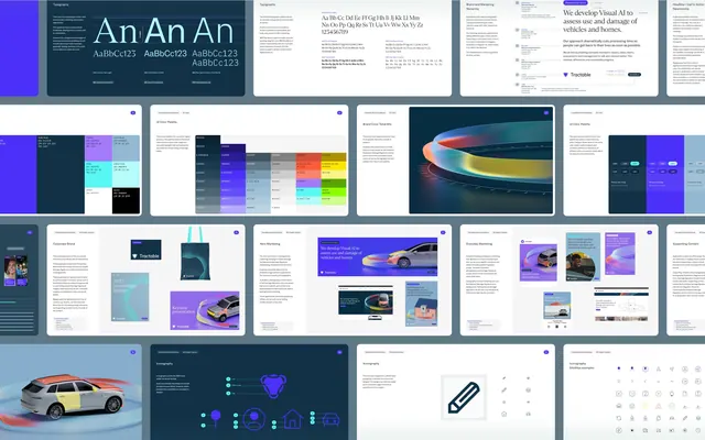 Multi-product SaaS UI mockup grid, minimal, corporate-clean, light
