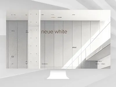 Neue white minimalist grid interface, minimal, abstract, light