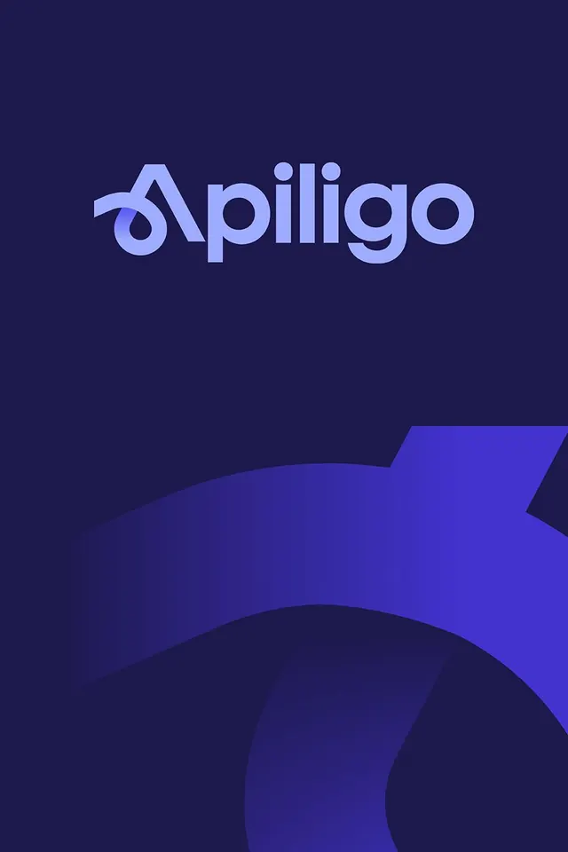 Piligo dark branding with abstract shapes, minimal, dark-mode, dark