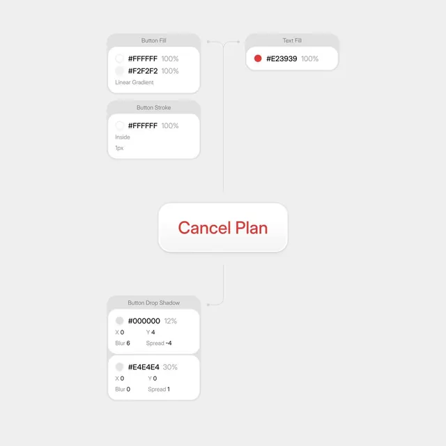 Design tool button inspector panel, minimal, technical, light