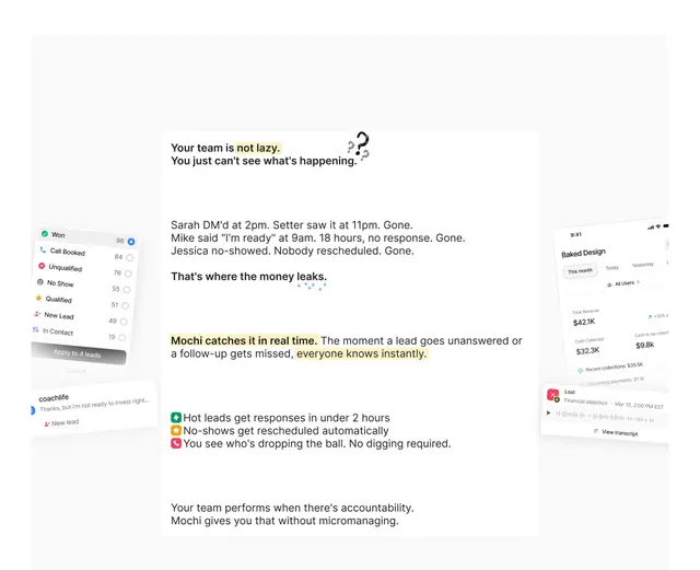 SaaS funnel dashboard with conversational copy and accent colors, minimal, corporate-clean, light