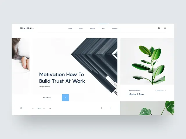 Minimalist Corporate Website Layout, minimal, corporate-clean, light