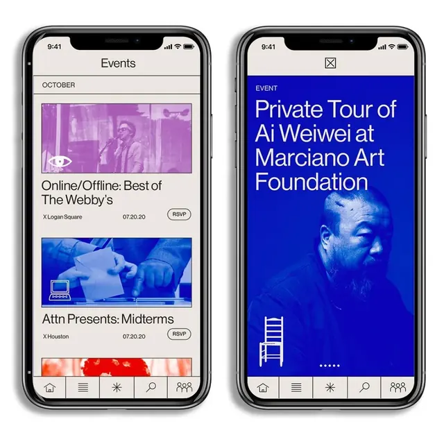 Event listing app with dark indigo interface, dark-mode, minimal, dark