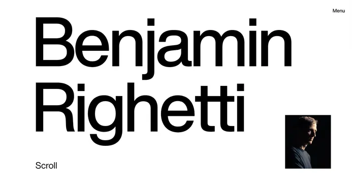 Benjamin Righetti Portfolio Header