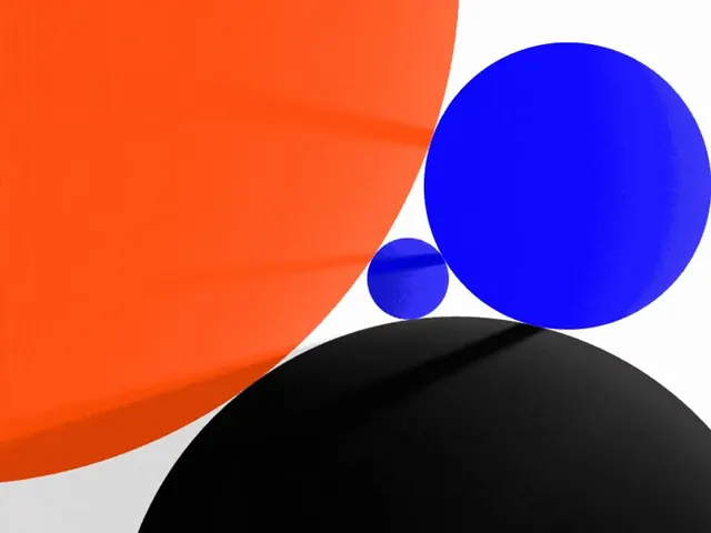Bold abstract color field with overlapping circles, abstract, geometric, vibrant
