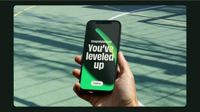 Achievement screen with photographic background, photographic, minimal, dark