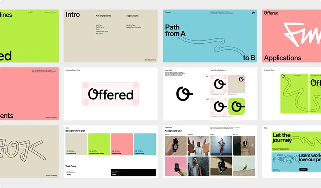 Playful design system with organic curves and pastel palette, minimal, flat, light