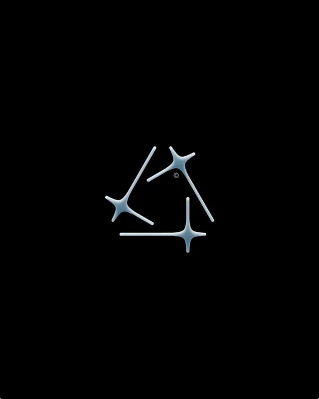 Minimalist geometric line-art mark, minimal, geometric, dark