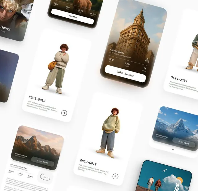 Travel exploration mobile cards with photography, minimal, photographic, light