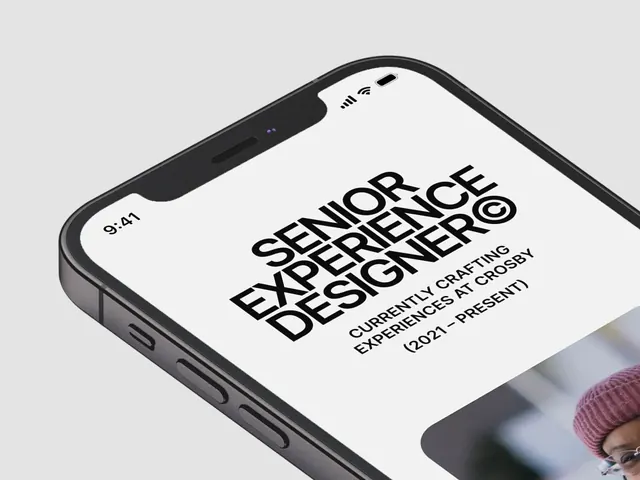 Phone mockup with bold centered type, minimal, light