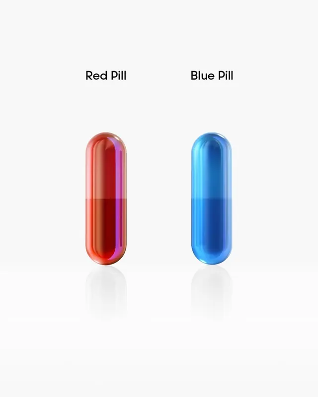 3D pill pair illustration, 3d-render, gradient-heavy, light