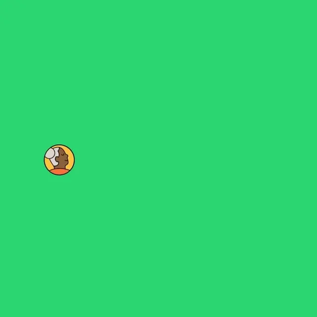 Single avatar icon on neon green, minimal, flat, neon