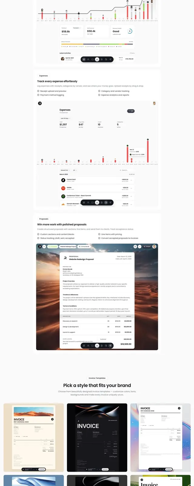 Minimal dashboard, minimal, light