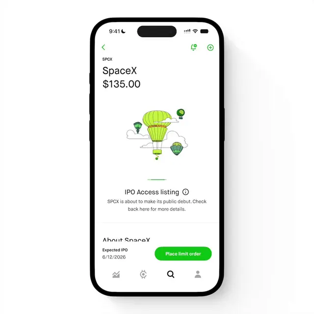 Robinhood IPO Access, minimal, vibrant