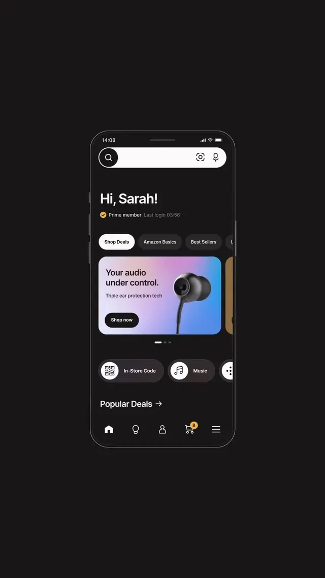 Minimal dark-mode ui screen, minimal, dark-mode, dark