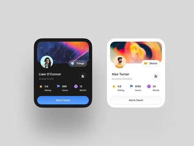 Minimal gradient-heavy ui screen, minimal, gradient-heavy, light