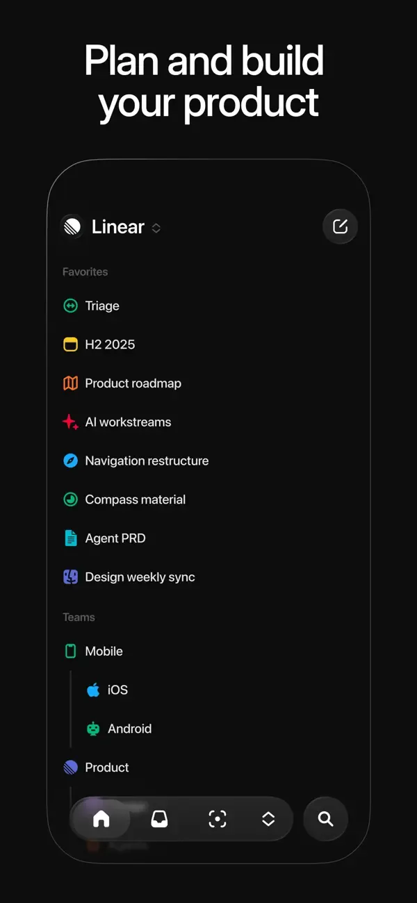 Linear Mobile, minimal, dark