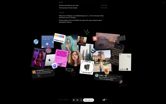 Portfolio Site, playful, dark