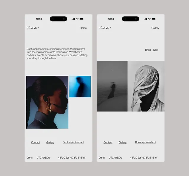 Minimal photographic ui screen, minimal, photographic, light