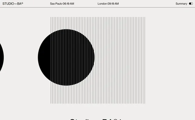 Studio BA Dashboard Interface, minimal, swiss, monochrome