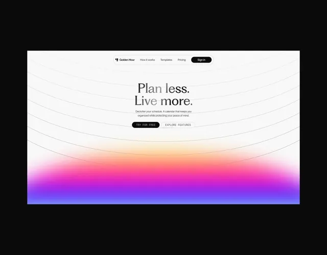 Minimal gradient-heavy ui screen, minimal, gradient-heavy, light