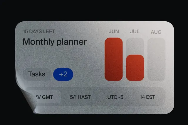 Monthly planner sticker widget, neo-brutalist, playful, muted