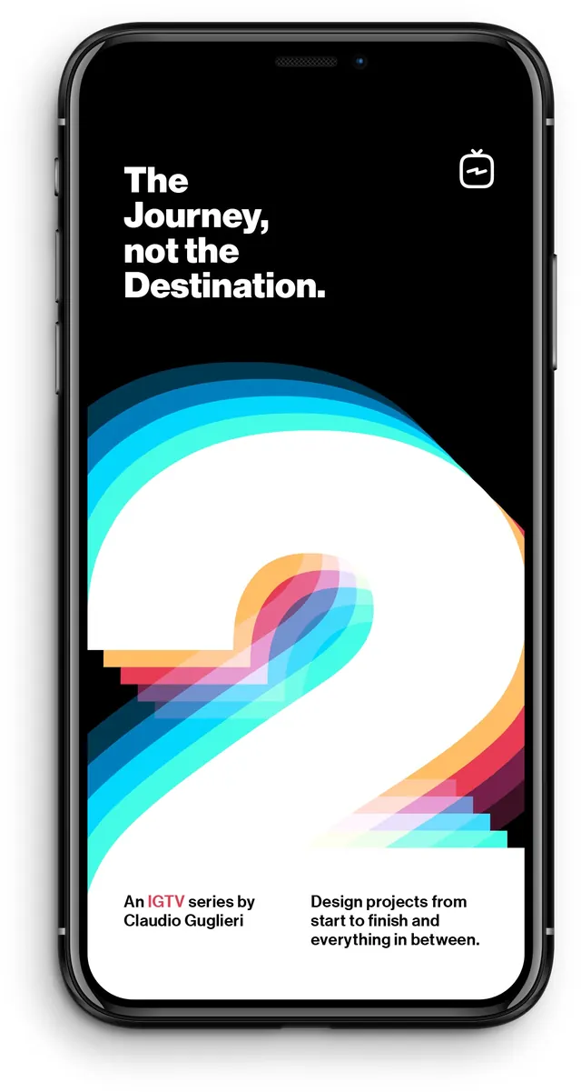 IGTV series phone mockup, minimal, flat, dark