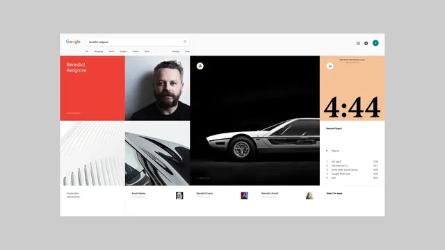 Dashboard UI Layout with Media Grid