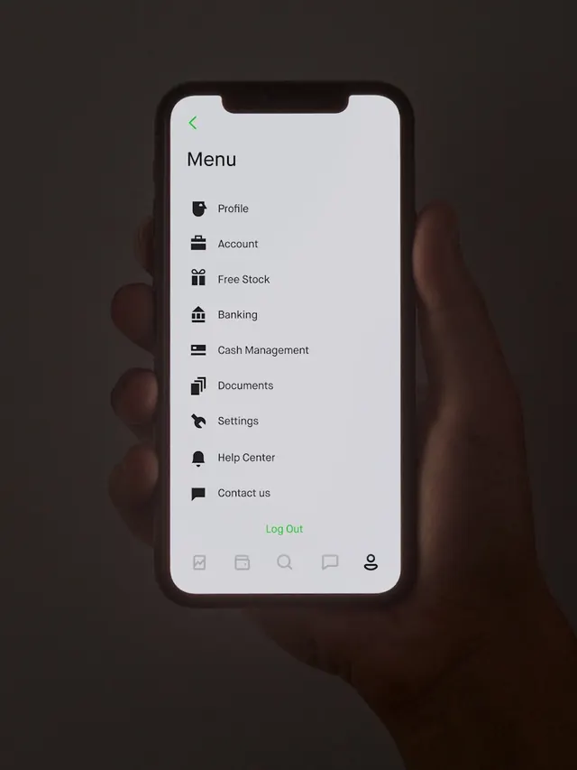 Mobile Menu UI Screen